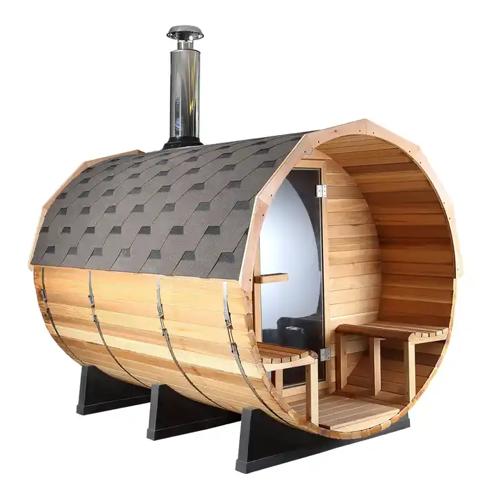 New Pure Canadian Cedar Wood Outdoor Dry Steam Barrel Sauna